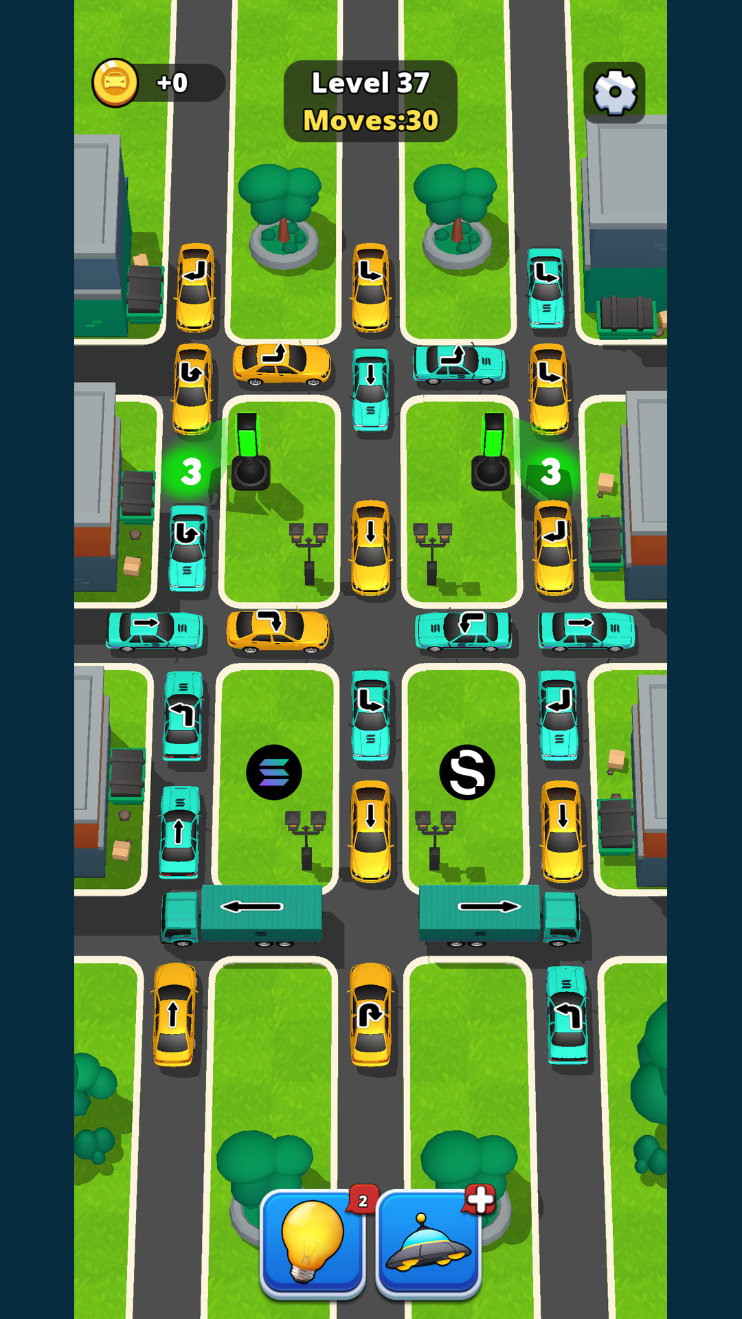 A real Seeker City puzzle with turning cars, trucks and traffic lights